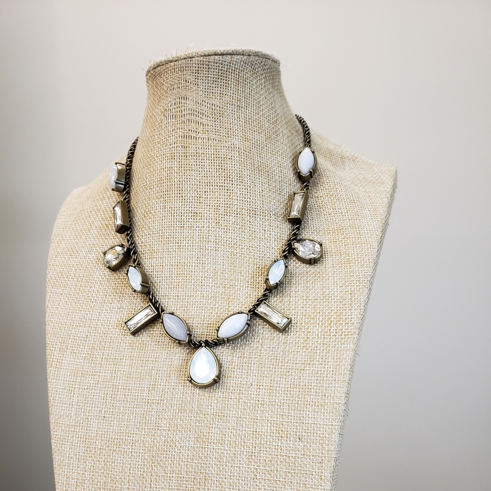 Silpada Vintage KR Collection crystal antique brass Swarovski moonstone necklace - Picture 3 of 10